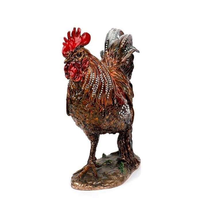 Wholesale Holiday Gifts Home Decoration Chicken Statue Rooster Metal Figurine