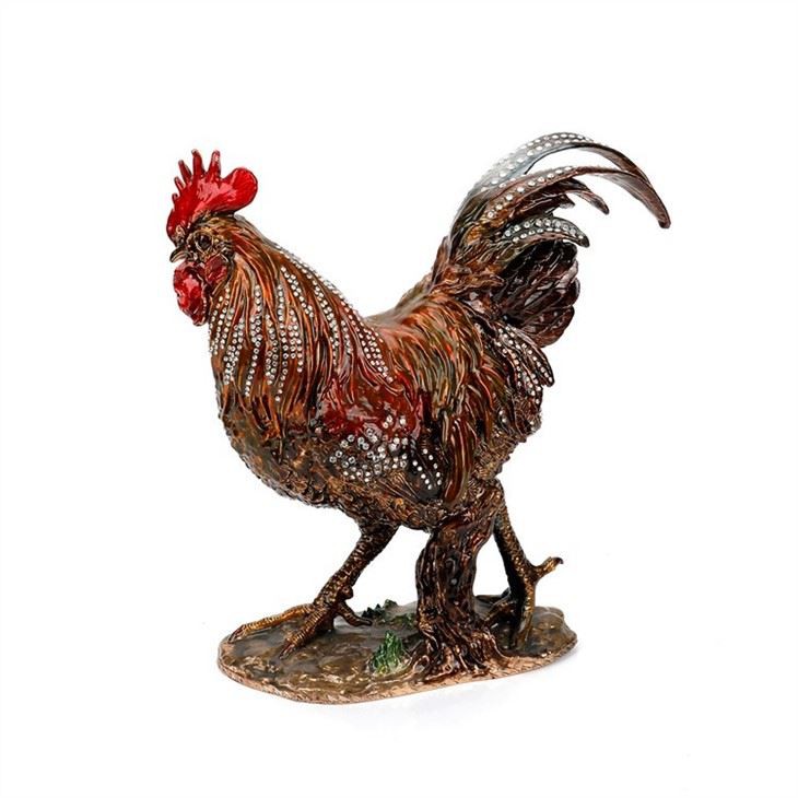 Wholesale Holiday Gifts Home Decoration Chicken Statue Rooster Metal Figurine
