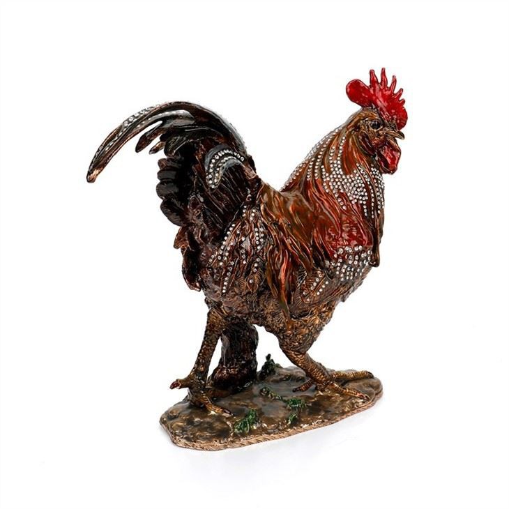 Wholesale Holiday Gifts Home Decoration Chicken Statue Rooster Metal Figurine
